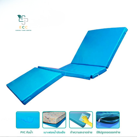 ภาพรวมฟูกนอนเตียงผู้ป่วยหุ้ม PVC กันน้ำ พร้อมฟองน้ำอัดแข็งและซิปถอดทำความสะอาดง่าย